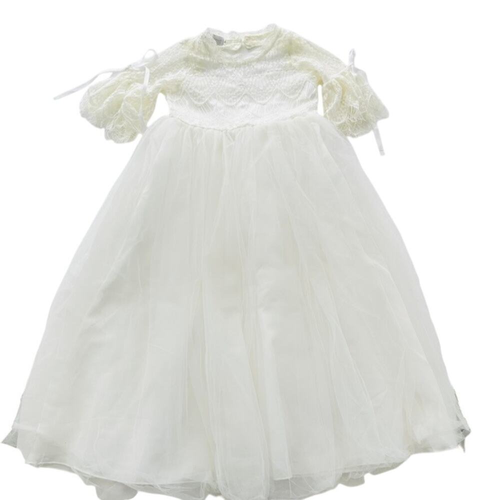 Trish Scully Girls Cream Lace Tulle Dress Size 6 Communion Party Easter Party